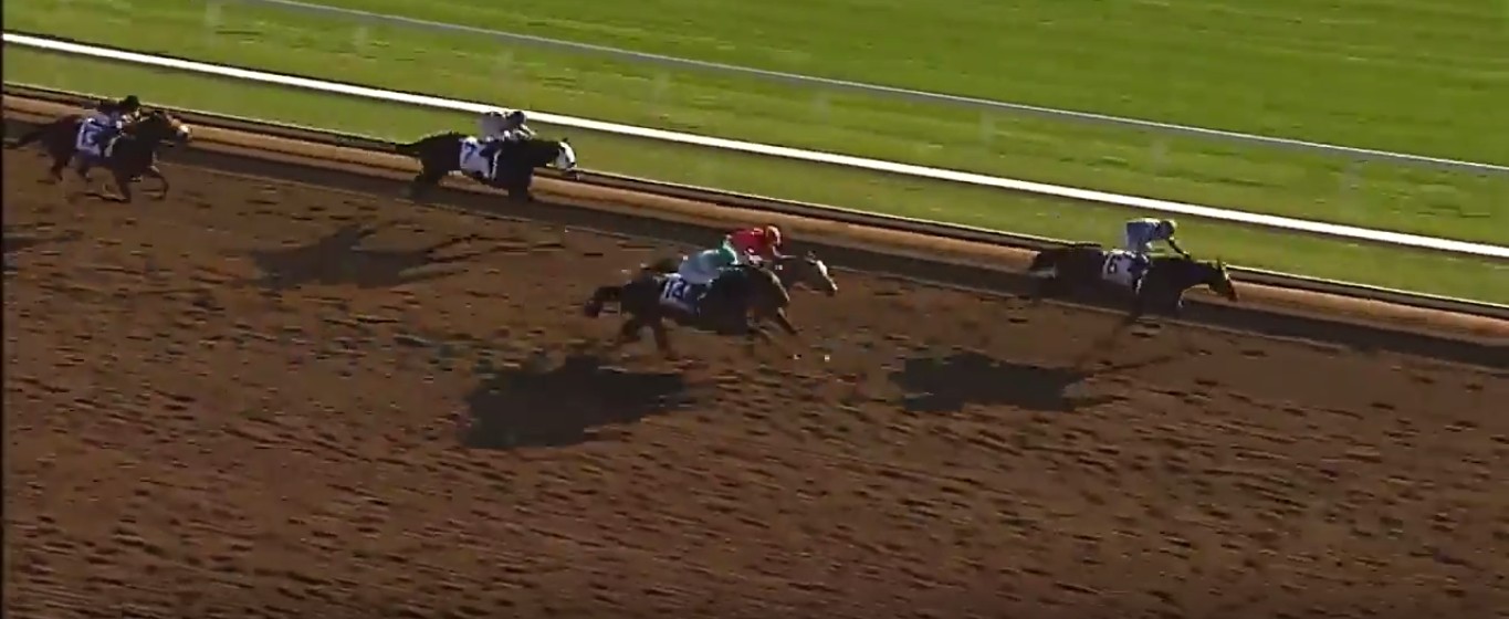 Brody's Cause forged to the front in mid-stretch and held the late runners safe in the Blue Grass Stakes.