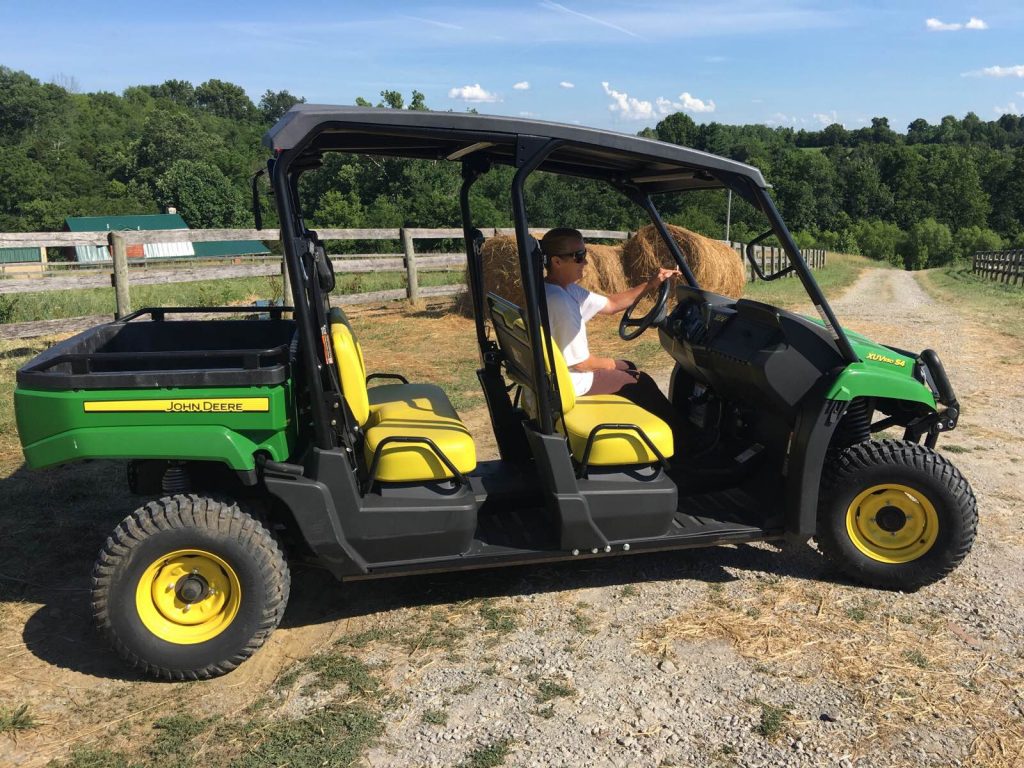 A John Deere Gator, donated by Shawnee Farm and the NRTA, was among the supplies that arrived on Tuesday.