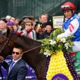 Runhappy in the winner's circle after the Breeders' Cup Sprint (photo from the Houston Chronicle)