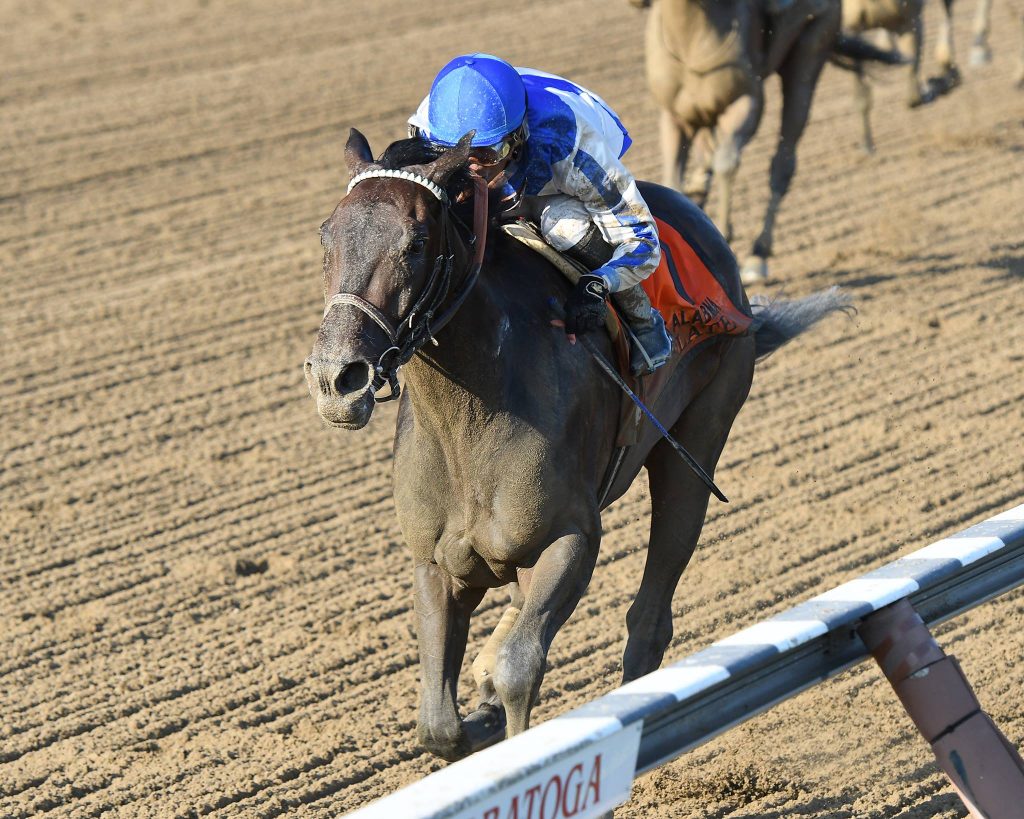 Elate won the Alabama Stakes in convincing fashion (photo via NYRA).