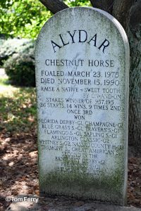 Calumet Farm's cemetery is a resting place for numerous horse racing legends (photo by Tom Ferry).